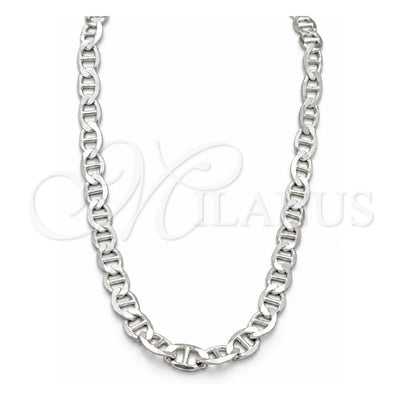 Sterling Silver Basic Necklace, Mariner Design, Polished, Silver Finish, 04.433.0012.23 (200 Gauge, Thickness, 24 Inches Length)