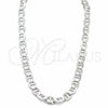 Sterling Silver Basic Necklace, Mariner Design, Polished, Silver Finish, 04.433.0012.23 (200 Gauge, Thickness, 24 Inches Length)