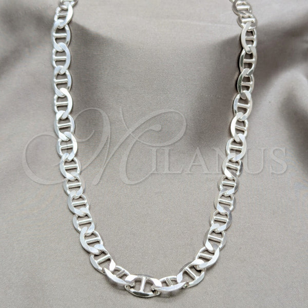 Sterling Silver Basic Necklace, Mariner Design, Polished, Silver Finish, 04.433.0012.23 (200 Gauge, Thickness, 24 Inches Length)