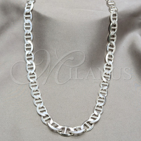 Sterling Silver Basic Necklace, Mariner Design, Polished, Silver Finish, 04.433.0012.23 (200 Gauge, Thickness, 24 Inches Length)