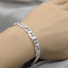 Sterling Silver Basic Bracelet, Mariner Design, Polished, Silver Finish, 03.433.0012.08