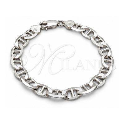 Sterling Silver Basic Bracelet, Mariner Design, Polished, Silver Finish, 03.433.0012.08 (200 Gauge, Thickness, 8 Inches Length)
