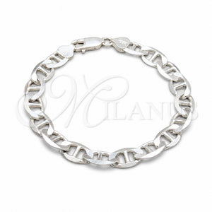Sterling Silver Basic Bracelet, Mariner Design, Polished, Silver Finish, 03.433.0012.08 (200 Gauge, Thickness, 8 Inches Length)
