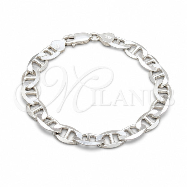 Sterling Silver Basic Bracelet, Mariner Design, Polished, Silver Finish, 03.433.0012.08 (200 Gauge, Thickness, 8 Inches Length)