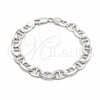 Sterling Silver Basic Bracelet, Mariner Design, Polished, Silver Finish, 03.433.0012.08 (200 Gauge, Thickness, 8 Inches Length)