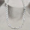 Sterling Silver Basic Necklace, Mariner Design, Polished, Silver Finish, 04.433.0013.26 (180 Gauge, 08 MM Thickness, 26 Inches Length)