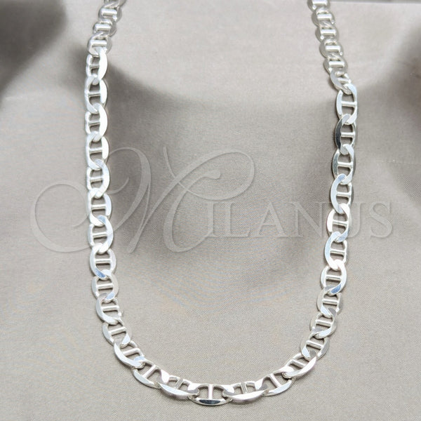 Sterling Silver Necklace — Basic Necklace Mariner Design Polished 04. Gauge 08 — main product view — SKU 159976 | Plata 925 collar — básico Necklace Mariner diseño pulido 04. Gauge 08 — SKU 159976