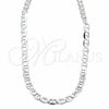 Sterling Silver Basic Necklace, Mariner Design, Polished, Silver Finish, 04.433.0013.26 (180 Gauge, 08 MM Thickness, 26 Inches Length)