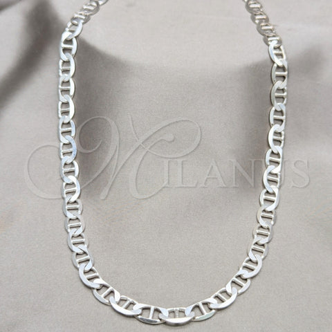 Sterling Silver Basic Necklace, Mariner Design, Polished, Silver Finish, 04.433.0013.24