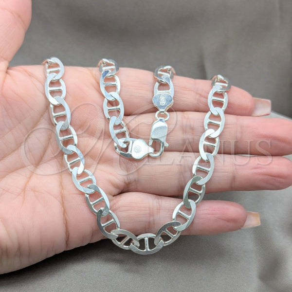 Sterling Silver Necklace — Basic Necklace Mariner Design Polished 04. Gauge 08 — alternate product view — SKU 159977 | Plata 925 collar — básico Necklace Mariner diseño pulido 04. Gauge 08 — SKU 159977