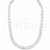 Sterling Silver Basic Necklace, Mariner Design, Polished, Silver Finish, 04.433.0013.24 (180 Gauge, 08 MM Thickness, 24 Inches Length)