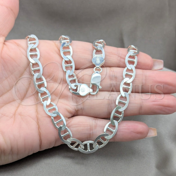 Sterling Silver Necklace — Basic Necklace Mariner Design Polished 04. Gauge 08 — alternate product view — SKU 159978 | Plata 925 collar — básico Necklace Mariner diseño pulido 04. Gauge 08 — SKU 159978