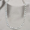 Sterling Silver Basic Necklace, Mariner Design, Polished, Silver Finish, 04.433.0013.22 (180 Gauge, 08 MM Thickness, 22 Inches Length)