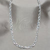 Sterling Silver Basic Necklace, Mariner Design, Polished, Silver Finish, 04.433.0014.24 (150 Gauge, Thickness, 24 Inches Length)