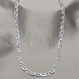 Sterling Silver Necklace — Basic Necklace Mariner Design Polished 04. Gauge Thickness — main product view — SKU 159981 | Plata 925 collar — básico Necklace Mariner diseño pulido 04. Gauge Thickness — SKU 159981