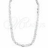 Sterling Silver Basic Necklace, Mariner Design, Polished, Silver Finish, 04.433.0014.24 (150 Gauge, Thickness, 24 Inches Length)