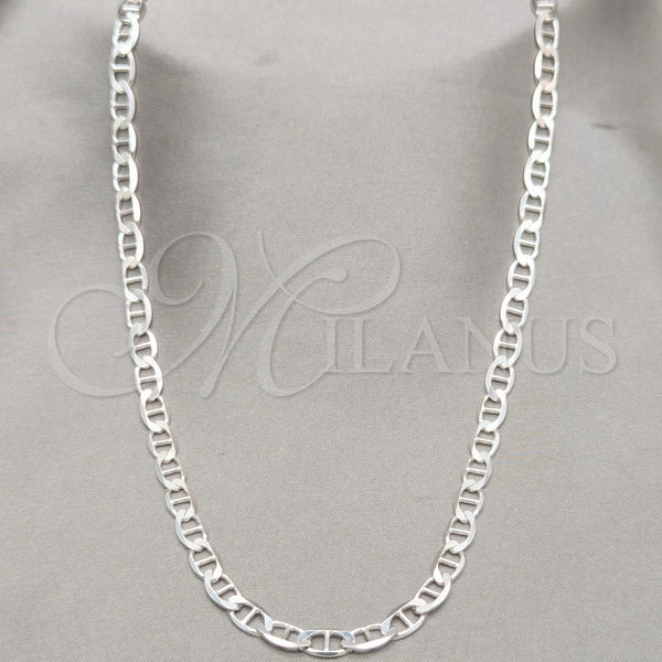 Sterling Silver Basic Necklace, Mariner Design, Polished, Silver Finish, 04.433.0015.24