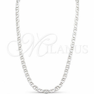 Sterling Silver Basic Necklace, Mariner Design, Polished, Silver Finish, 04.433.0015.24 (120 Gauge, Thickness, 24 Inches Length)