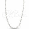 Sterling Silver Basic Necklace, Mariner Design, Polished, Silver Finish, 04.433.0015.24 (120 Gauge, Thickness, 24 Inches Length)