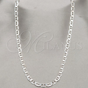 Sterling Silver Necklace — Basic Necklace Mariner Design Polished 04. Gauge Thickness — main product view — SKU 159985 | Plata 925 collar — básico Necklace Mariner diseño pulido 04. Gauge Thickness — SKU 159985