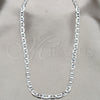 Sterling Silver Basic Necklace, Mariner Design, Polished, Silver Finish, 04.433.0015.22 (120 Gauge, Thickness, 22 Inches Length)