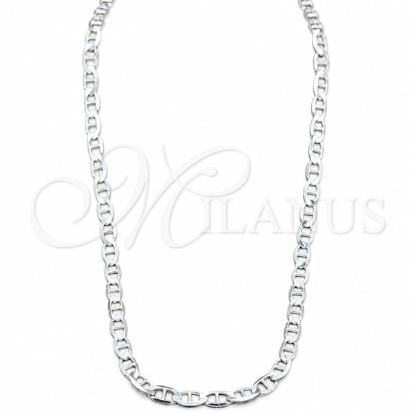 Sterling Silver Necklace — Basic Necklace Mariner Design Polished 04. Gauge Thickness — main product view — SKU 159986 | Plata 925 collar — básico Necklace Mariner diseño pulido 04. Gauge Thickness — SKU 159986