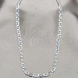 Sterling Silver Necklace — Basic Necklace Mariner Design Polished 04. Gauge Thickness — main product view — SKU 159986 | Plata 925 collar — básico Necklace Mariner diseño pulido 04. Gauge Thickness — SKU 159986