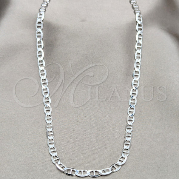 Sterling Silver Basic Necklace, Mariner Design, Polished, Silver Finish, 04.433.0015.20