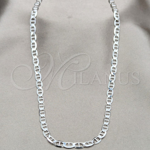 Sterling Silver Basic Necklace, Mariner Design, Polished, Silver Finish, 04.433.0015.18