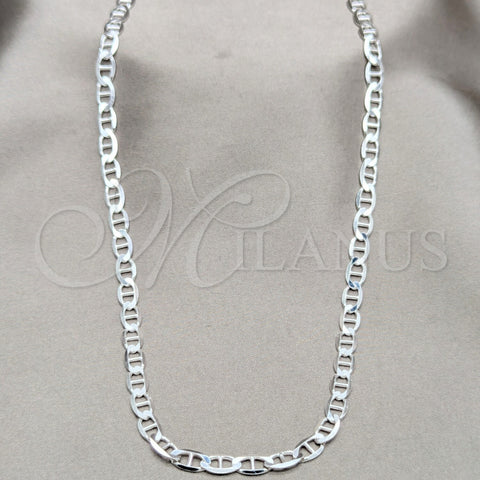 Sterling Silver Basic Necklace, Mariner Design, Polished, Silver Finish, 04.433.0015.18 (120 Gauge, Thickness, 18 Inches Length)