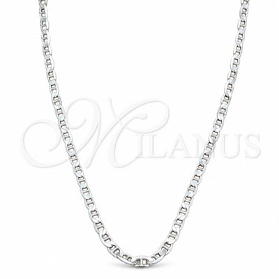 Sterling Silver Basic Necklace, Mariner Design, Polished, Silver Finish, 04.433.0016.20 (100 Gauge, Thickness for wholesale, main product view