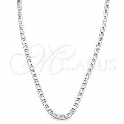 Sterling Silver Basic Necklace, Mariner Design, Polished, Silver Finish, 04.433.0016.18 (100 Gauge, Thickness for wholesale, main product view