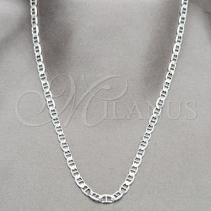 Sterling Silver Necklace — Basic Necklace Mariner Design Polished 04. Gauge Thickness — main product view — SKU 159994 | Plata 925 collar — básico Necklace Mariner diseño pulido 04. Gauge Thickness — SKU 159994