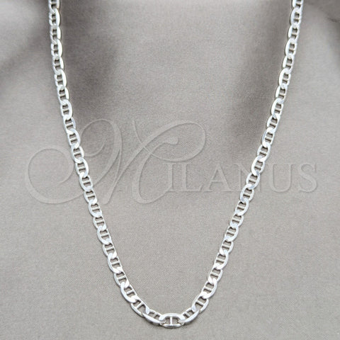 Sterling Silver Basic Necklace, Mariner Design, Polished, Silver Finish, 04.433.0016.16 (100 Gauge, Thickness, 16 Inches Length)