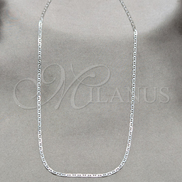 Sterling Silver Basic Necklace, Mariner Design, Polished, Silver Finish, 04.433.0019.16 (0.50 Gauge, Thickness, 16 Inches Length)
