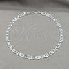 Sterling Silver Basic Anklet, Mariner Design, Diamond Cutting Finish, Silver Finish, 03.431.0006.10