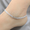 Sterling Silver Basic Anklet, Mariner Design, Diamond Cutting Finish, Silver Finish, 03.431.0006.10 (120 Gauge, Thickness, 10 Inches Length)