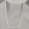 Sterling Silver Basic Necklace, Mariner Design, Diamond Cutting Finish, Silver Finish, 04.431.0007.20