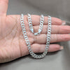 Sterling Silver Basic Necklace, Pave Cuban Design, Polished, Silver Finish, 04.431.0009.20