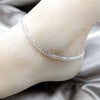 Sterling Silver Basic Anklet, Pave Cuban Design, Diamond Cutting Finish, Silver Finish, 03.431.0009.10 (120 Gauge, Thickness, 10 Inches Length)