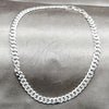Sterling Silver Basic Anklet, Pave Cuban Design, Diamond Cutting Finish, Silver Finish, 03.431.0009.10 (120 Gauge, Thickness, 10 Inches Length)