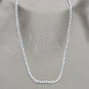 Sterling Silver Basic Necklace, Pave Cuban Design, Polished, Silver Finish, 04.431.0010.20