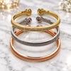 Oro Laminado Trio Bangle, Gold Filled Style Spiral Design, Polished, Tricolor, 07.170.0057 (06 MM Thickness, One size fits all)