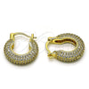 Oro Laminado Small Hoop, Gold Filled Style with White Cubic Zirconia, Polished, Golden Finish, 02.283.0257.20