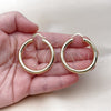 Oro Laminado Medium Hoop, Gold Filled Style Hollow Design, Diamond Cutting Finish, Golden Finish, 02.170.0309.40