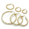 Oro Laminado Medium Hoop, Gold Filled Style Hollow Design, Diamond Cutting Finish, Golden Finish, 02.213.0310.40