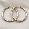 Oro Laminado Large Hoop, Gold Filled Style Hollow Design, Diamond Cutting Finish, Golden Finish, 02.213.0310.60