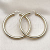 Oro Laminado Large Hoop, Gold Filled Style Hollow Design, Diamond Cutting Finish, Golden Finish, 02.213.0812.60