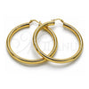 Oro Laminado Large Hoop, Gold Filled Style Hollow Design, Diamond Cutting Finish, Golden Finish, 02.213.0812.60