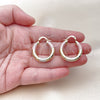 Oro Laminado Medium Hoop, Gold Filled Style Hollow Design, Diamond Cutting Finish, Tricolor, 02.213.0759.1.25